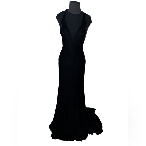 Johnathan Kayne Velvet Gown with cut outs size 10 NWT - Picture 1 of 6